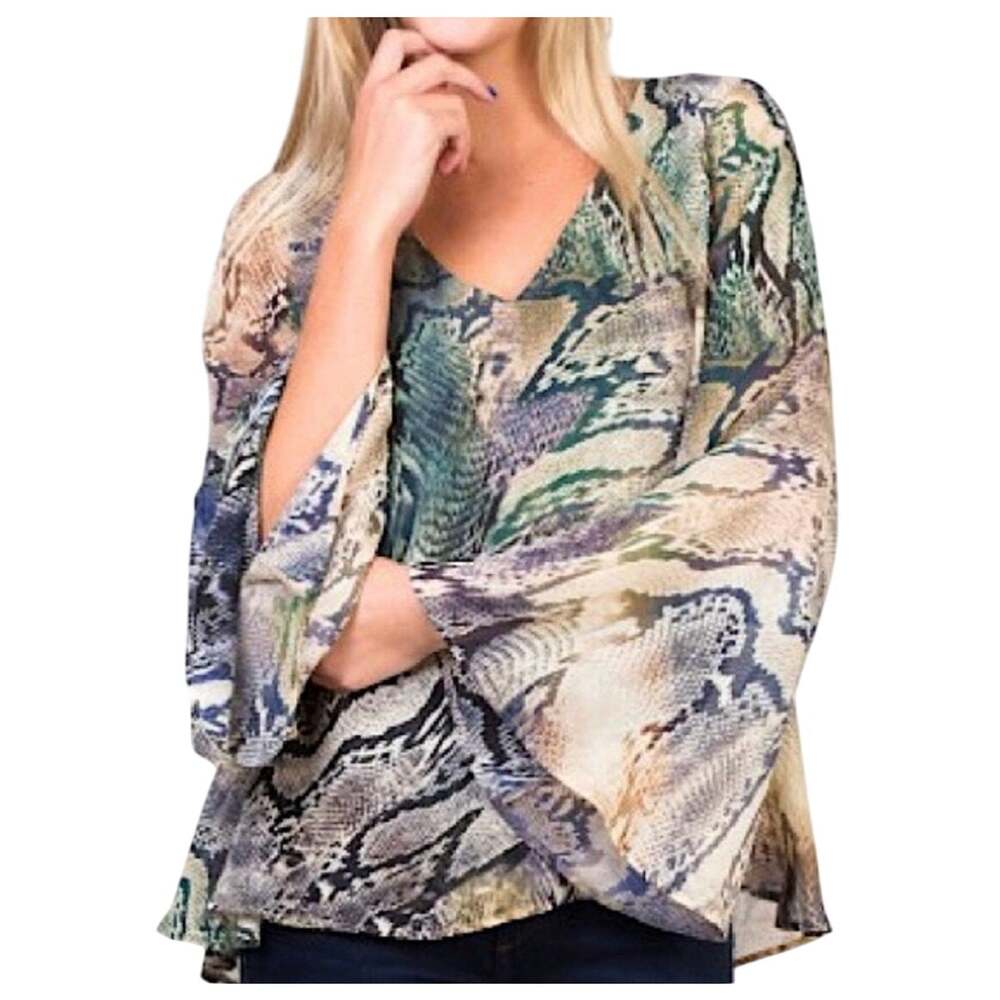 Show Me Your MuMu Womens Snakeskin Print Lizzie Tunic Top Blouse XS